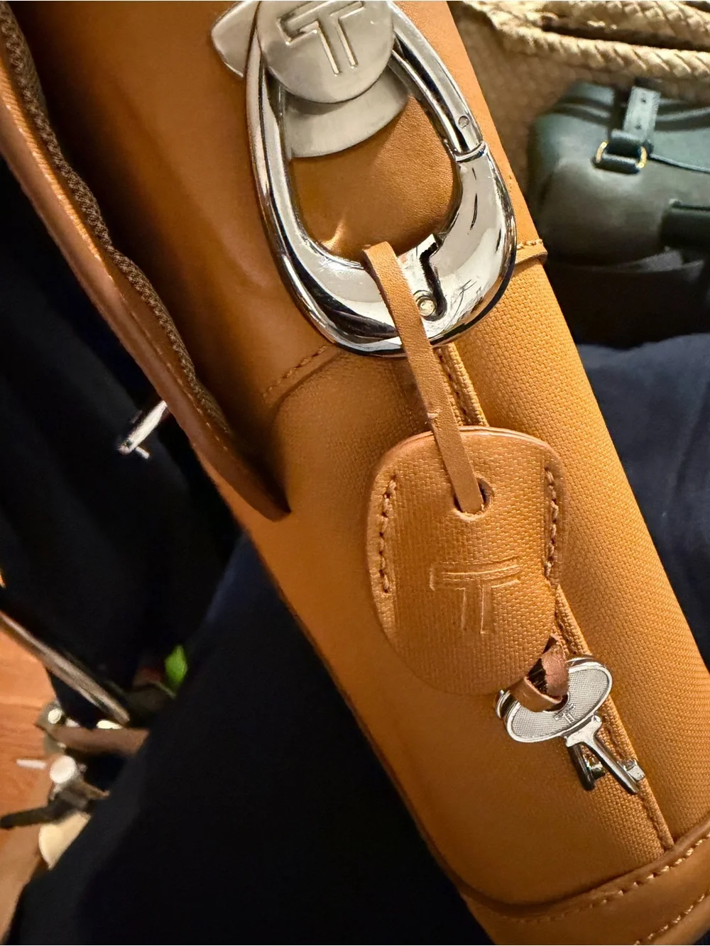Tumi Tan Leather Briefcase Bag
